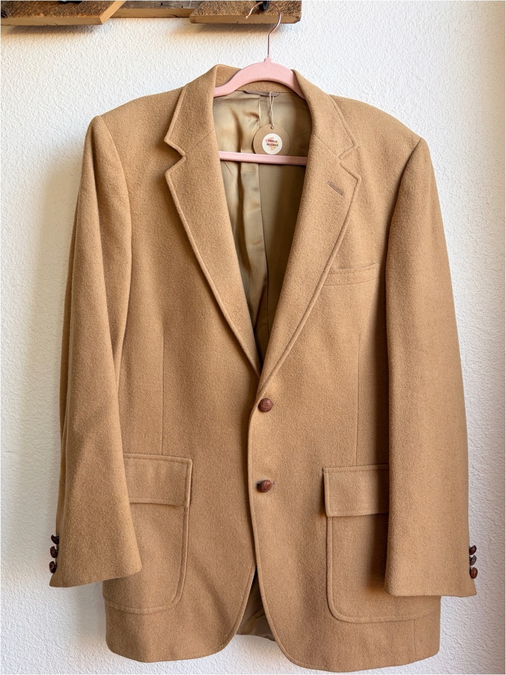 Vintage Camel Tan Wool Blazer 44 X-Long